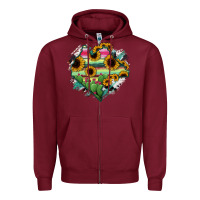 Burgundy Chiapas State Of Mexico Map Zipper Hoodie - RanaPortraitStore