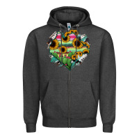 Charcoal Heather Chiapas State Of Mexico Map Zipper Hoodie - RanaPortraitStore