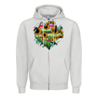 Dove Grey Chiapas State Of Mexico Map Zipper Hoodie - RanaPortraitStore