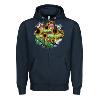 Navy Chiapas State Of Mexico Map Zipper Hoodie - RanaPortraitStore