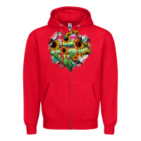 Red Chiapas State Of Mexico Map Zipper Hoodie - RanaPortraitStore