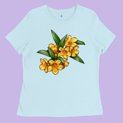 Yellow Jessamine Flower Illustrations Ladies Tee Designed By Lillyallendesigns