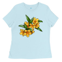 Baby Blue Yellow Jessamine Flower Illustrations Ladies Tee - LillyAllenDesigns