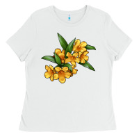 White Yellow Jessamine Flower Illustrations Ladies Tee - LillyAllenDesigns