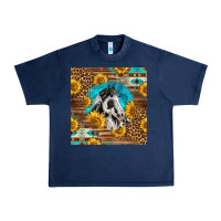 Navy western paint horse Urban Heavy Tee - LillyAllenDesigns