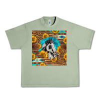 Oil Green western paint horse Urban Heavy Tee - LillyAllenDesigns
