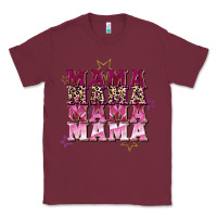 Burgundy Mama mama mama mama Mother's Day Classic Tee - FaDigitalArtStudio