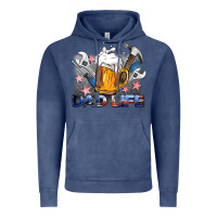 Vintage Denim dad life beer and tools Vintage Hoodie - BarkalooDesign