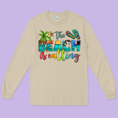 The Beach Is Calling Long Sleeve Tee Designed By Artiststas