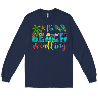 Navy the beach is calling Long Sleeve Tee - Artiststas