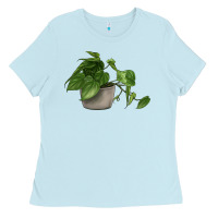 Baby Blue Philodendron Ladies Tee - LillyAllenDesigns