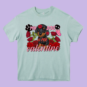 My Dog Is My Valentine Valentine's Day Heavy Core Tee Designed By Fadigitalartstudio