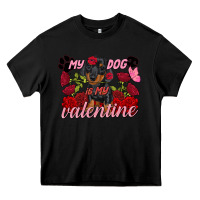 Black my dog is my valentine valentine's day Heavy Core Tee - FaDigitalArtStudio