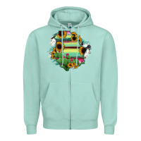 Seafoam Chihuahua State Of Mexico Map Zipper Hoodie - RanaPortraitStore