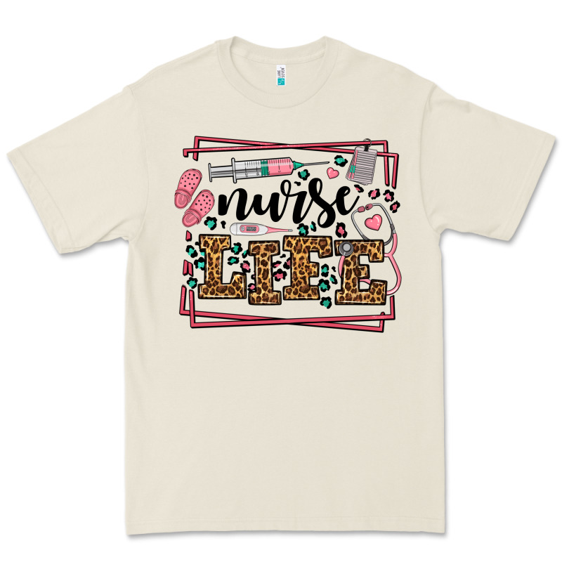 Nurse Life Leopard Frame Premium Tee by LillyAllenDesigns | Teevron