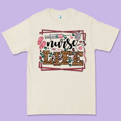 Nurse Life Leopard Frame Premium Tee Designed By Lillyallendesigns