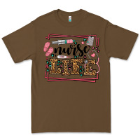 Cacao Nurse life leopard frame Premium Tee - LillyAllenDesigns