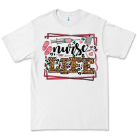 White Nurse life leopard frame Premium Tee - LillyAllenDesigns
