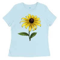 Baby Blue Black Eyed Susan Flower Illustrations Ladies Tee - LillyAllenDesigns