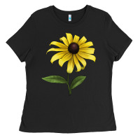 Black Black Eyed Susan Flower Illustrations Ladies Tee - LillyAllenDesigns