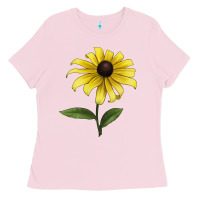 Bubblegum Pink Black Eyed Susan Flower Illustrations Ladies Tee - LillyAllenDesigns