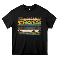 Black sunflower aztec serape cowhide background Heavy Core Tee - RanaPortraitStore