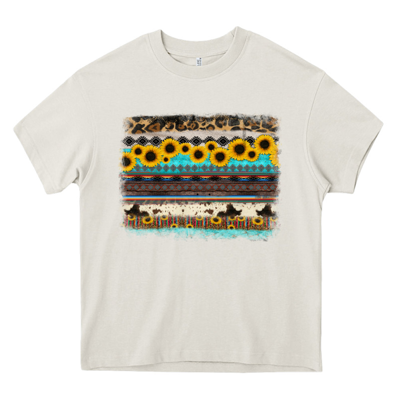 Sunflower Aztec Serape Cowhide Background Heavy Core Tee by RanaPortraitStore | Teevron