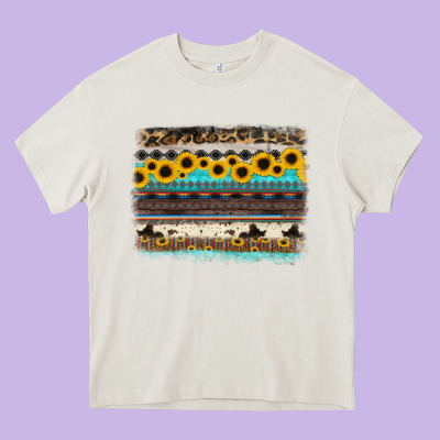 Sunflower Aztec Serape Cowhide Background Heavy Core Tee Designed By Ranaportraitstore