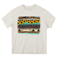 Cream sunflower aztec serape cowhide background Heavy Core Tee - RanaPortraitStore