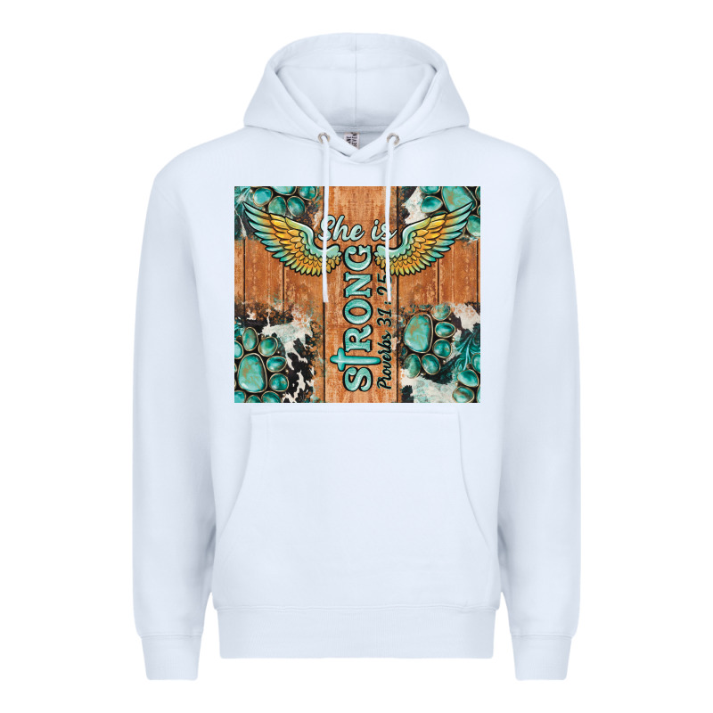 She Is Strong Tumbler Premium Hoodie by BarkalooDesign | Teevron