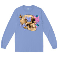 Colony Blue skull flora butterfly Long Sleeve Tee - Artiststas