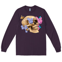 Plum skull flora butterfly Long Sleeve Tee - Artiststas