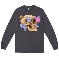 Smoke skull flora butterfly Long Sleeve Tee - Artiststas
