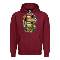 Burgundy Coahuila State Of Mexico Map Zipper Hoodie - RanaPortraitStore
