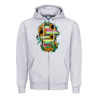 Heather Grey Coahuila State Of Mexico Map Zipper Hoodie - RanaPortraitStore