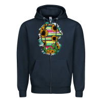 Navy Coahuila State Of Mexico Map Zipper Hoodie - RanaPortraitStore