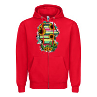 Red Coahuila State Of Mexico Map Zipper Hoodie - RanaPortraitStore