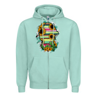 Seafoam Coahuila State Of Mexico Map Zipper Hoodie - RanaPortraitStore