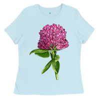 Baby Blue Red Clover Illustrations Ladies Tee - LillyAllenDesigns
