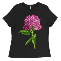 Black Red Clover Illustrations Ladies Tee - LillyAllenDesigns