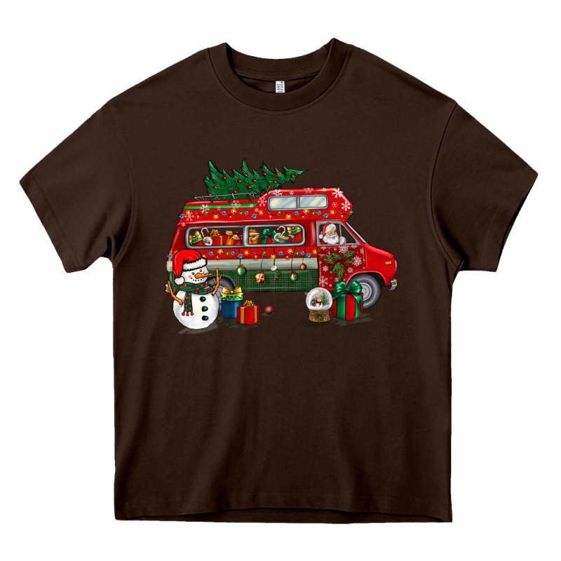 Christmas Santa Claus With Retro Van Heavy Core Tee by BundleAndBundleShop | Teevron