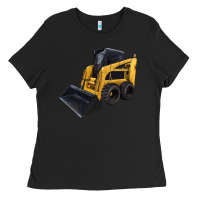 Black Skid Steer Loader Ladies Tee - LillyAllenDesigns