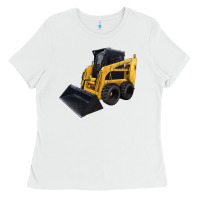 White Skid Steer Loader Ladies Tee - LillyAllenDesigns