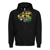 Black Colima State Of Mexico Map Zipper Hoodie - RanaPortraitStore