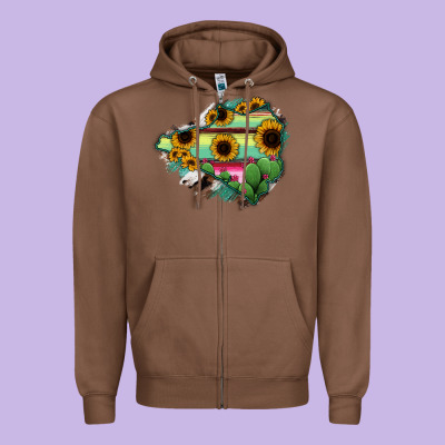 Colima State Of Mexico Map Zipper Hoodie Designed By Ranaportraitstore