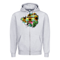 Heather Grey Colima State Of Mexico Map Zipper Hoodie - RanaPortraitStore