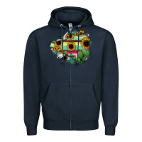 Navy Colima State Of Mexico Map Zipper Hoodie - RanaPortraitStore