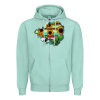 Seafoam Colima State Of Mexico Map Zipper Hoodie - RanaPortraitStore