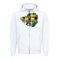 White Colima State Of Mexico Map Zipper Hoodie - RanaPortraitStore