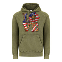 Vintage Olive patriotic sunflower love Vintage Hoodie - BarkalooDesign